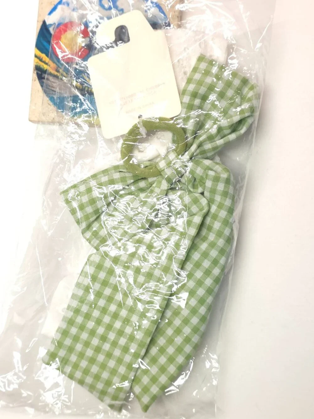 Cato 2pc Gingham Eyelet Bow Hair Tie Set